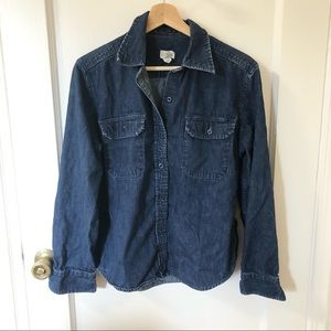 J. Crew dark denim button down shirt size M